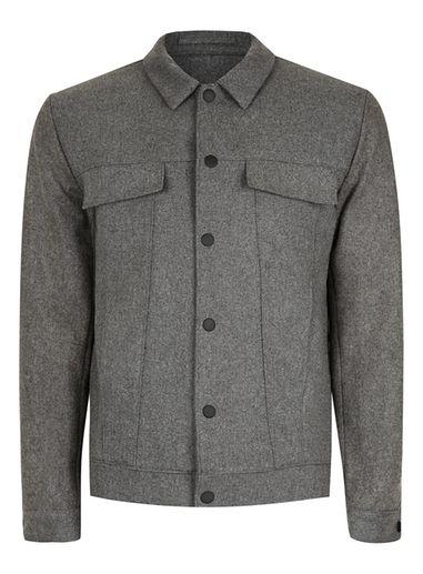 Topman Mens Grey Charcoal Wool Rich Formal Jacket