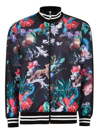 Topman Mens Multi Criminal Damage's 'dominic' Floral Print Track Top