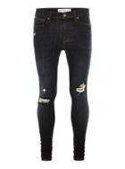 Topman Mens Washed Black Super Spray On Ripped Jeans