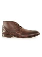 Topman Mens Brown Leather Chukka Boots