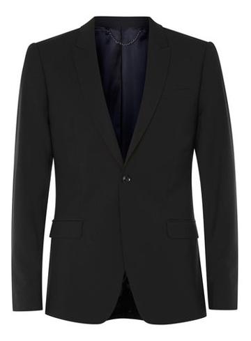 Topman Mens Limited Edition Black Slub Textured Skinny Fit Suit Jacket