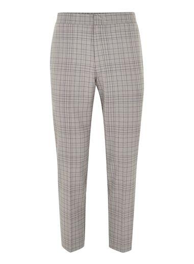 Topman Mens Grey Gray Grid Check Slim Cropped Dress Pants