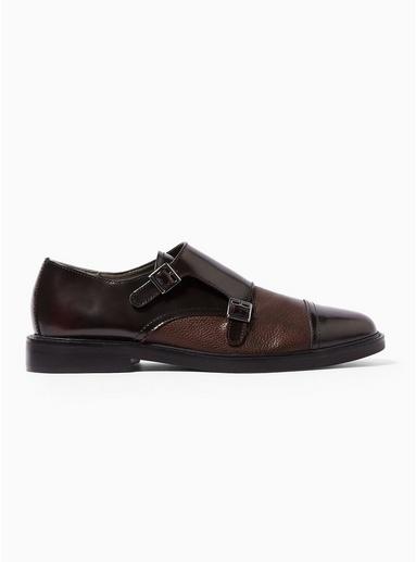 Topman Mens Red Burgundy Leather Typhon Monk Shoes
