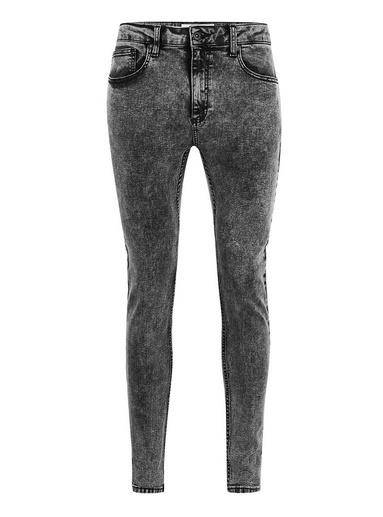 Topman Mens Grey Acid Wash Spray On Jeans