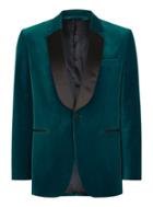 Topman Mens Blue Charlie Casely-hayford X Topman Teal Velvet Blazer