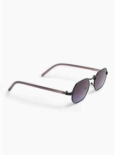 Topman Mens Multi Black And Blue Hexagon Sunglasses