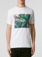 Topman Mens White Native Leaf Print T-shirt