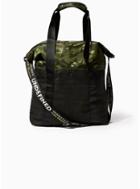 Topman Mens Green Camouflage Text Webbing Tote Bag