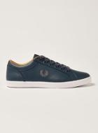 Topman Mens Fred Perry Baseline Navy Leather Sneakers