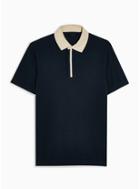 Selected Homme Mens Selected Homme Navy And Stone Contrast Polo
