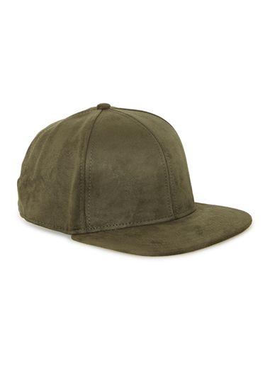 Topman Mens Blue Dark Green Suede Snapback Cap