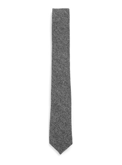 Topman Mens Mid Grey Charcoal Wool Tie