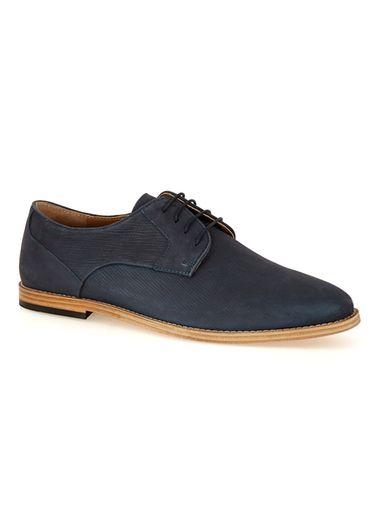 Topman Mens Blue Navy Nubuck Miller Derby Shoes