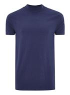 Topman Mens Blue Muscle Turtle Neck T-shirt