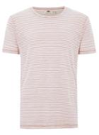 Topman Mens Pink Linen Look Stripe T-shirt