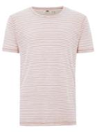 Topman Mens Pink Linen Look Stripe T-shirt