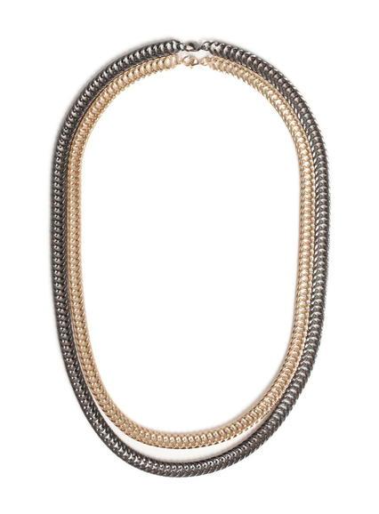 Topman Mens Metallic Chain Multi Row Necklace*