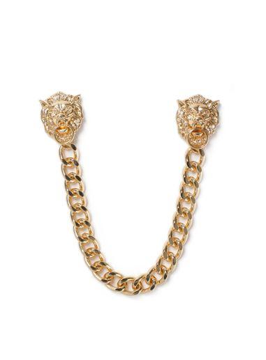 Topman Mens Gold Look Lion Collar Tips*