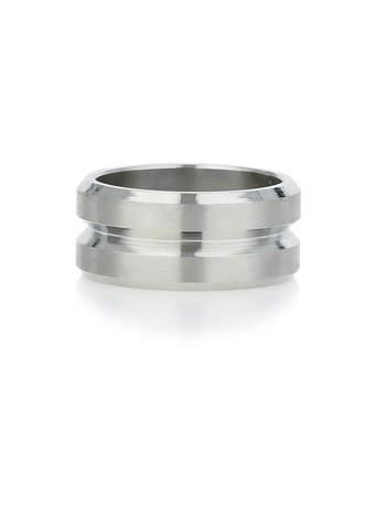 Topman Mens Metallic Ridge Band Stainless Steel Ring*