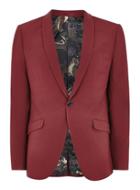 Topman Mens Red Ultra Skinny Fit Suit Jacket