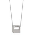 Topman Mens Metallic Silver Look Cut Out Square Necklace*