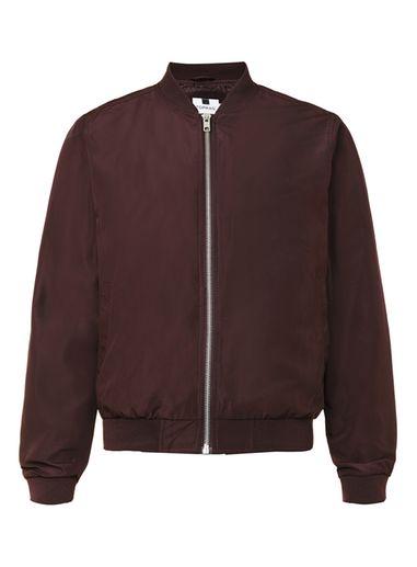 Topman Mens Red Burgundy Lightweight Bomber Jacket