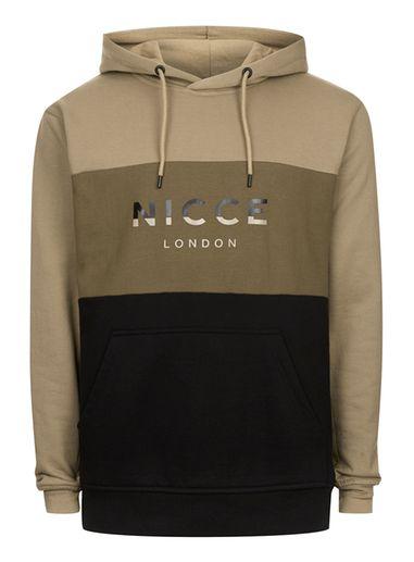 Topman Mens Multi Nicce Khaki And Black Triple Hoodie