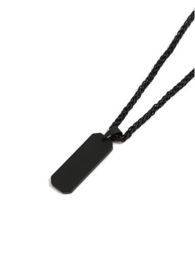 Topman Mens Black Dogtag Necklace*