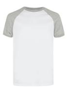 Topman Mens White And Grey Raglan Panel T-shirt