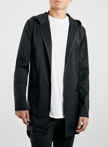 Topman Mens Black Street Tailor Fishtail Parka