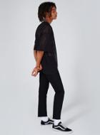 Topman Mens Black Mesh V-neck T-shirt