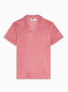 Topman Mens Pink Twill Revere Polo
