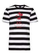 Topman Mens Black And White Stripe Mickey Mouse T-shirt