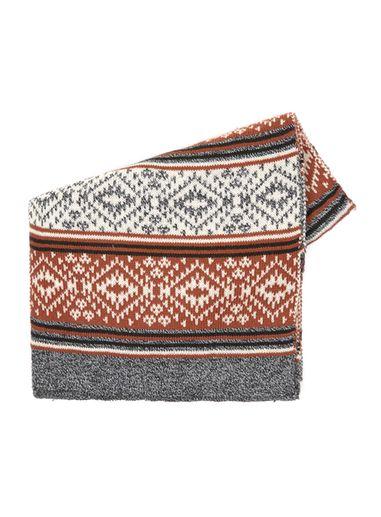 Topman Mens Multi Black, Grey And Orange Knitted Scarf