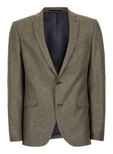 Topman Mens Selected Homme Brown Wool Rich Suit Jacket
