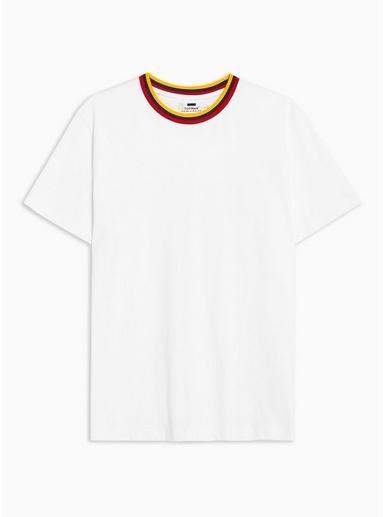 Topman Mens White Ringer T-shirt