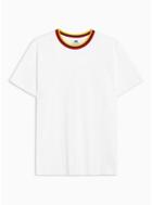 Topman Mens White Ringer T-shirt