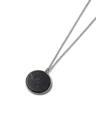 Topman Mens Black Disk Pendant Necklace*