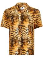 Topman Mens Multi Tiger Print Short Sleeve Shirt