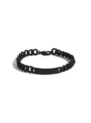 Topman Mens Black Id Bar Bracelet*