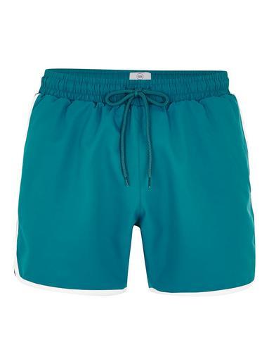 Topman Mens Green Teal Runner Swim Shorts