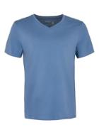 Topman Mens Blue Slim Fit V-neck T-shirt