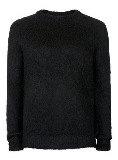 Topman Mens Topman Premium Black Jumper Containing Mohair