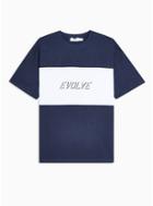 Topman Mens Navy Sports Panelled T-shirt