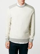 Topman Mens Mid Grey Grey Cut And Sew Sweatshirt