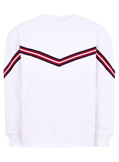 Topman Mens White Chevron Tape Sweatshirt