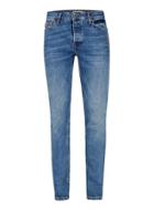 Topman Mens Mid Wash Blue Embroidered Arrow Stretch Skinny Jeans