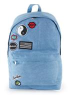 Topman Mens Blue Denim Badged Backpack