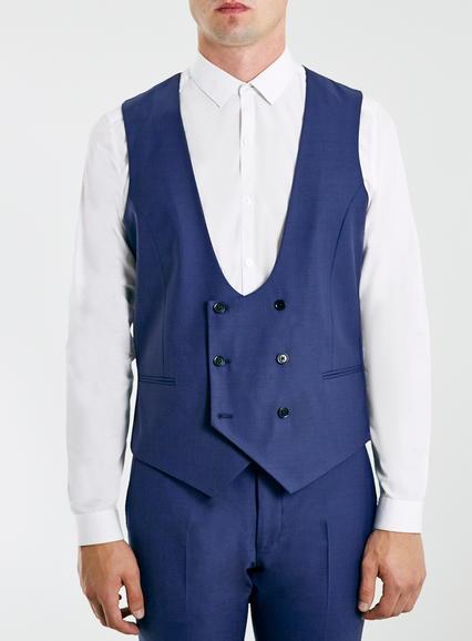 Topman Mens Noose And Monkey Blue Vest