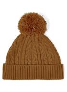 Topman Mens Brown Tobacco Cable Bobble Beanie